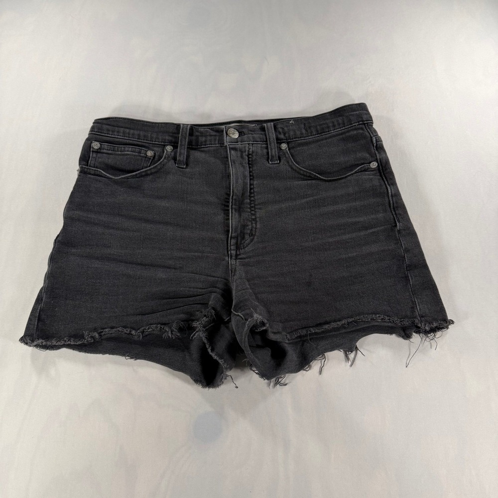 Madewell High-Rise Denim Shorts Women 27 Black Raw Hem K6156 Summer
